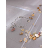 Heart Double Layered Bracelet Stainless Steel Metal Texture Stylish Charm