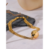 Layered Round Ball Necklace Pendant Stainless Steel