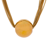 Layered Round Ball Necklace Pendant Stainless Steel