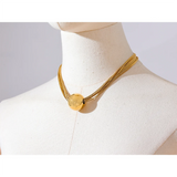 Layered Round Ball Necklace Pendant Stainless Steel