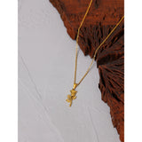 Metal Rose Flower Pendant Necklace 316 Stainless Steel Waterproof Jewelry