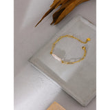 Pearl Chain Bracelet Golden Charm 18K Plated Gift for Women