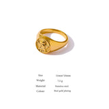 Round Angel Ring for Women Stainless Steel Waterproof Charm Jewelry