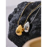 Stainless Steel Water Drop Pendant Necklace for Women