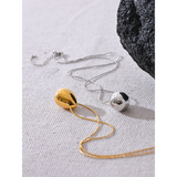 Stainless Steel Water Drop Pendant Necklace for Women