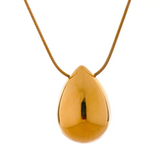 Stainless Steel Water Drop Pendant Necklace for Women