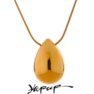 Stainless Steel Water Drop Pendant Necklace for Women