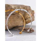 Stainless Steel Square Beads Cuff Bracelet Bangle Charm