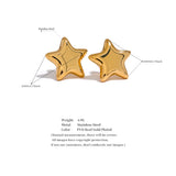 Stainless Steel Star Small Stud Earrings 18K Plated Rust Proof Jewelry Gift