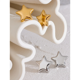 Stainless Steel Star Small Stud Earrings 18K Plated Rust Proof Jewelry Gift