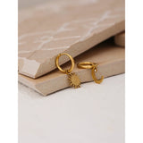 Star Moon Drop Stainless Steel Hoop Earrings for Women