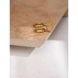 Star Moon Drop Stainless Steel Hoop Earrings for Women