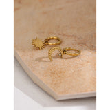 Star Moon Drop Stainless Steel Hoop Earrings for Women