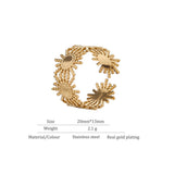 Stainless Steel Sunflower Bangle Bracelet for Women