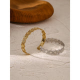 Stainless Steel Sunflower Bangle Bracelet for Women