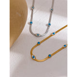 Evil Eye Stainless Steel Collar Necklace Ethnic Style Shell Jewelry