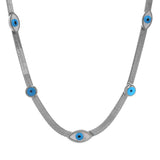 Evil Eye Stainless Steel Collar Necklace Ethnic Style Shell Jewelry