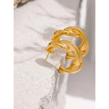 Thick Golden Stainless Steel Hoop Earrings