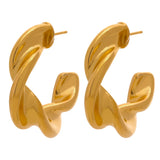 Thick Golden Stainless Steel Hoop Earrings