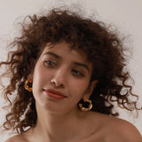 Thick Golden Stainless Steel Hoop Earrings