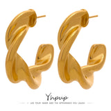 Thick Golden Stainless Steel Hoop Earrings