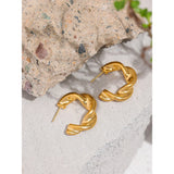 Thick Golden Stainless Steel Hoop Earrings