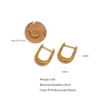 Geometric Hoop Earrings Stainless Steel Golden Oval Ear Jewel