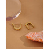 Geometric Hoop Earrings Stainless Steel Golden Oval Ear Jewel