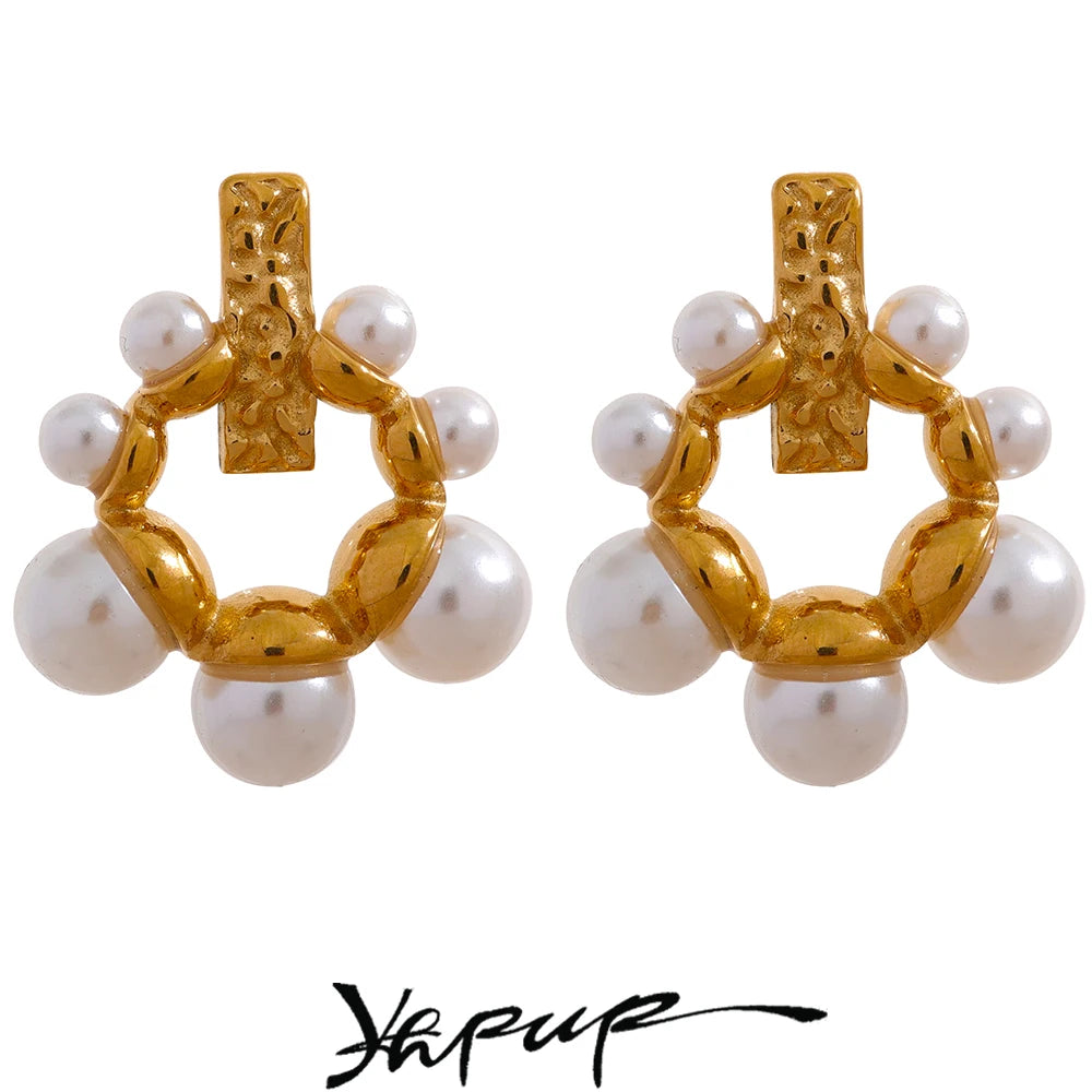 Vintage Geometric Stainless Steel Earrings Stylish Jewelry Gift
