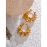 Vintage Stainless Steel Round Hoop Earrings Retro Attractive Jewelry