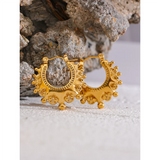 Vintage Stainless Steel Round Hoop Earrings Retro Attractive Jewelry