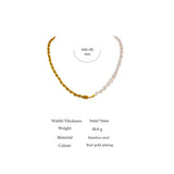 316 Stainless Steel Pearl Necklace Chain Collar 18K Plated Jewelry Women