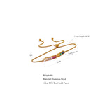 Waterproof Rainbow CZ Bracelet Bangle Adjustable Chain for Women