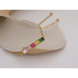 Waterproof Rainbow CZ Bracelet Bangle Adjustable Chain for Women