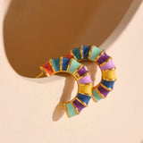 Waterproof Enamel Stainless Steel Hoop Earrings