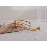 Waterproof Stainless Steel Metal Knot Cuff Bracelet Bangle