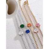 Waterproof CZ Bling Chain Bracelet Bangle Stainless Steel Jewelry