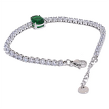 Waterproof CZ Bling Chain Bracelet Bangle Stainless Steel Jewelry