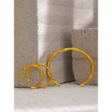 Waterproof Stainless Steel Bamboo Cuff Bangle Bracelet 18K Plated Charm