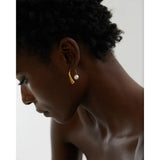 Waterproof Pearls Stainless Steel Earrings 18K Plated Jewelry