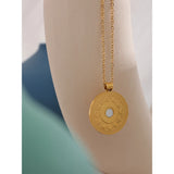Waterproof Moon Pendant Necklace Stainless Steel Short Chain Charm Jewelry