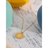 Waterproof Moon Pendant Necklace Stainless Steel Short Chain Charm Jewelry