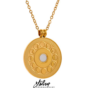 Waterproof Moon Pendant Necklace Stainless Steel Short Chain Charm Jewelry