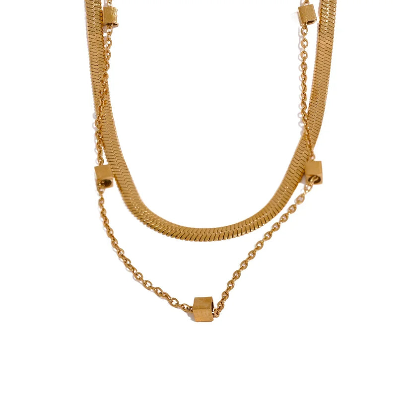 Stylish Waterproof Double Layer Chain Necklace