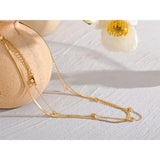 Stylish Waterproof Double Layer Chain Necklace
