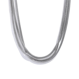 Waterproof Stainless Steel Overlay Long Chain Necklace 18K Plated Jewelry