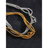 Waterproof Stainless Steel Overlay Long Chain Necklace 18K Plated Jewelry