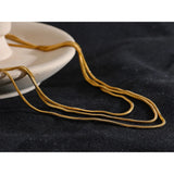 Waterproof Stainless Steel Overlay Long Chain Necklace 18K Plated Jewelry