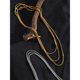 Waterproof Stainless Steel Overlay Long Chain Necklace 18K Plated Jewelry