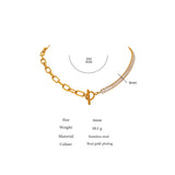 Waterproof Stainless Steel Chain Zirconia Necklace